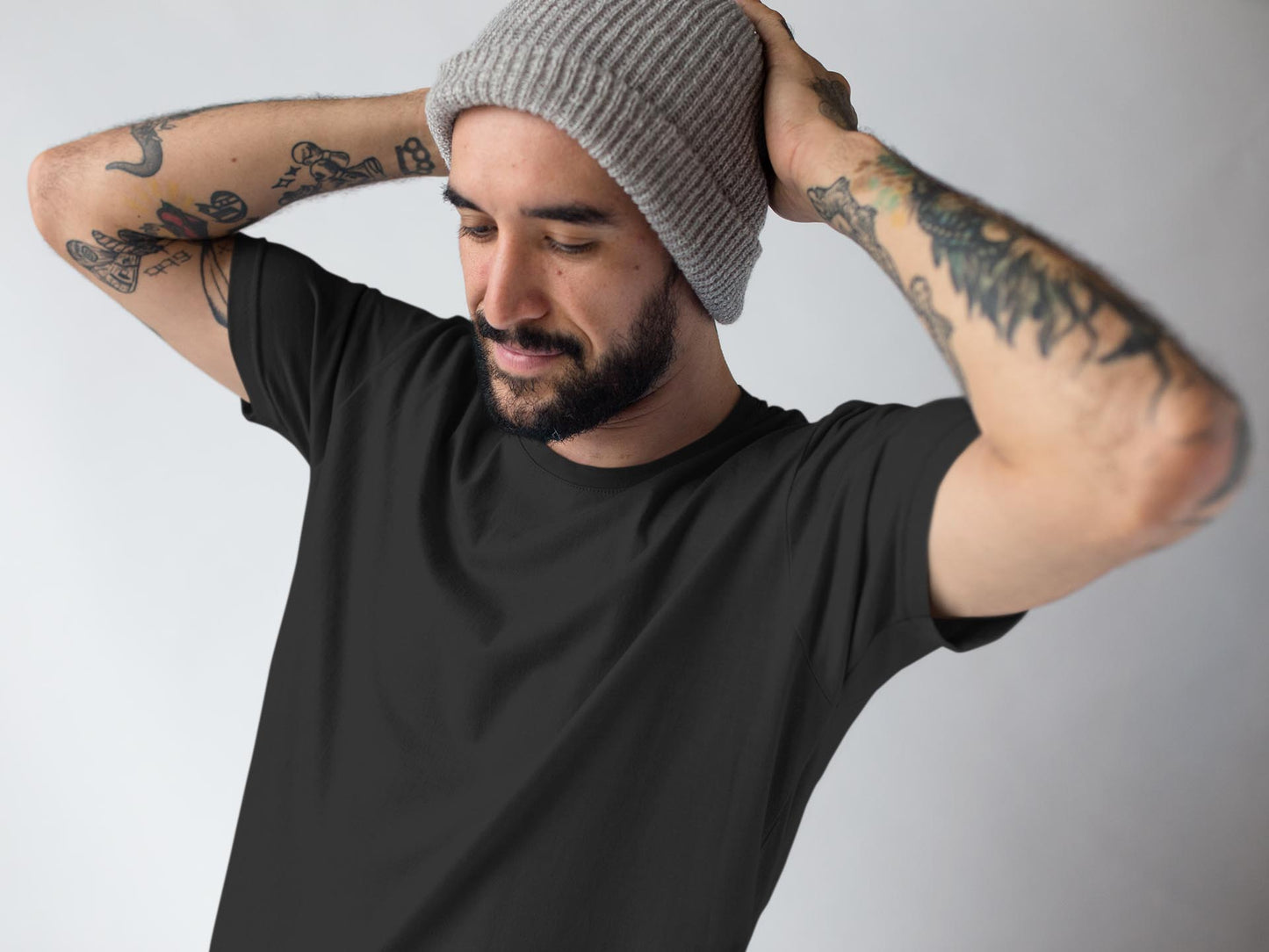 plain black t shirt men