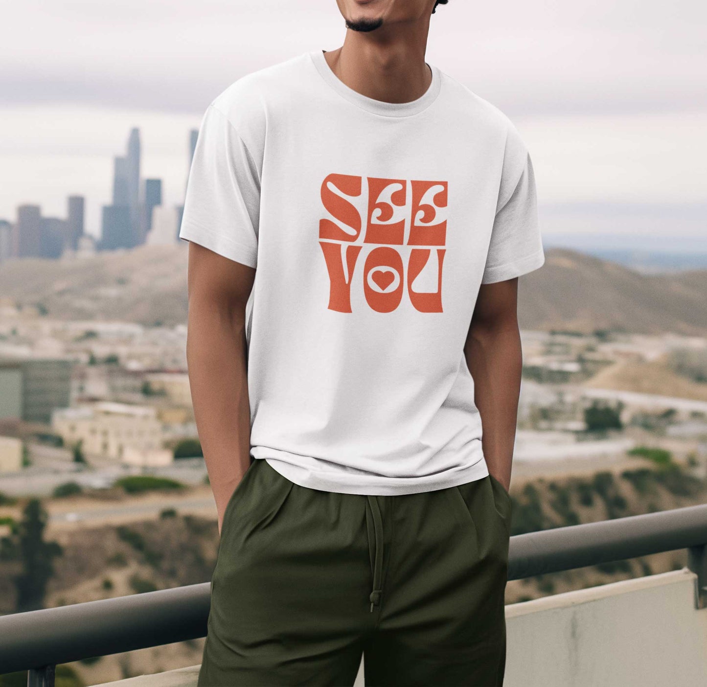 See you printed white t shirt for men