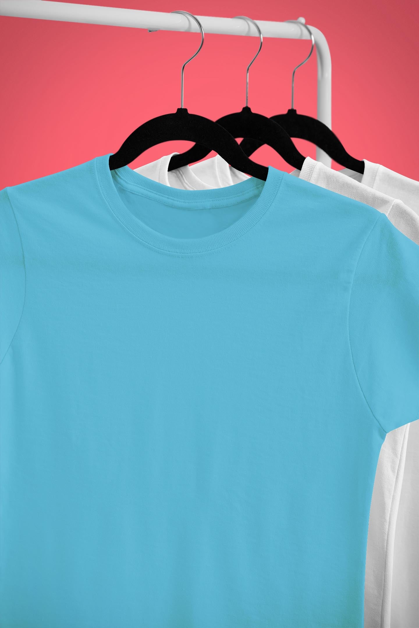 Sky blue plain t shirt for men