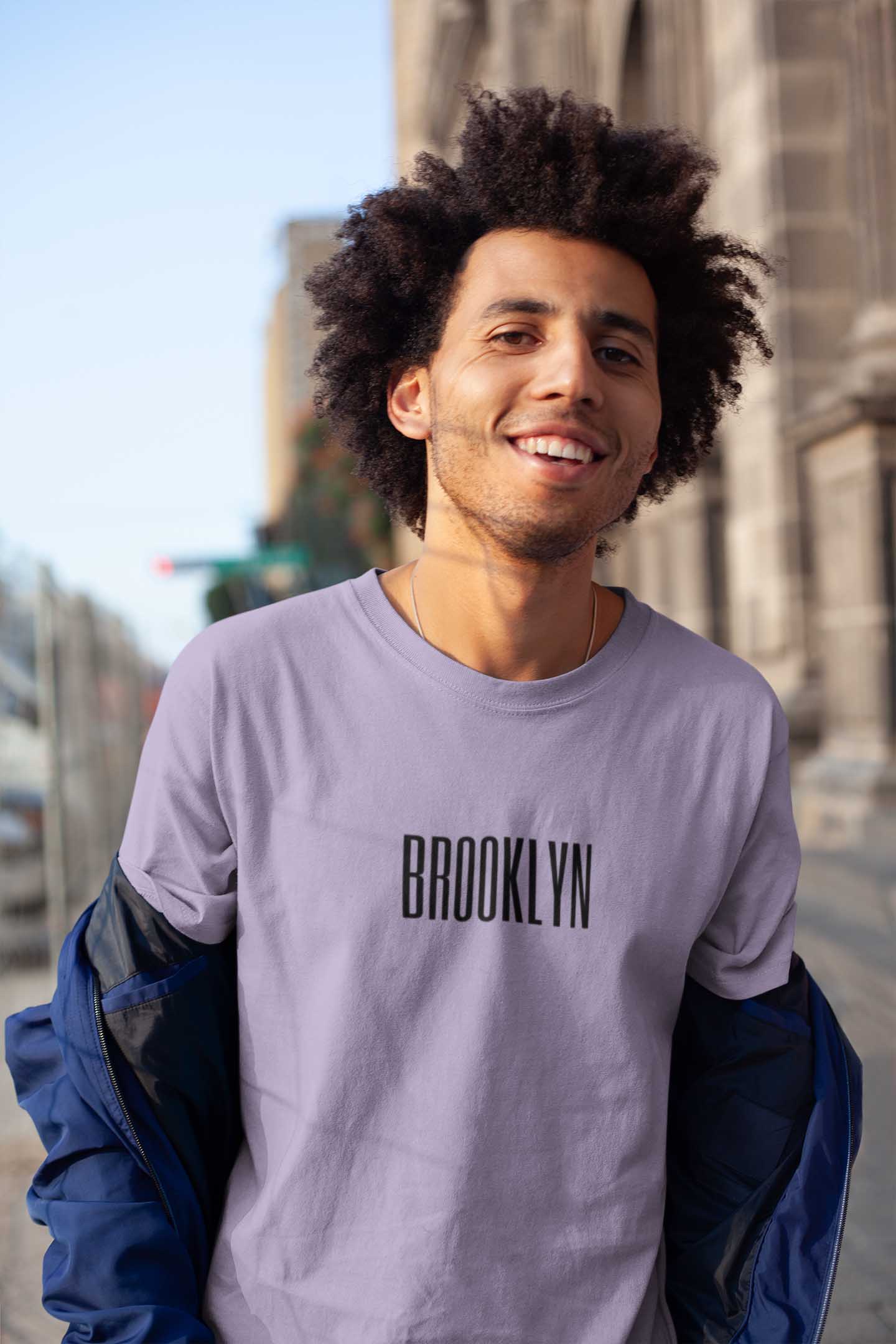 Brooklyn lavender printed t shirt for men