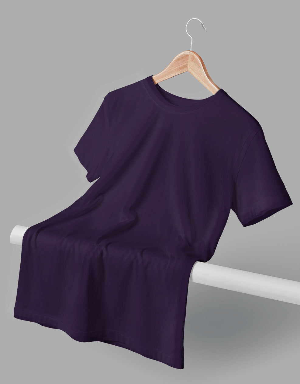 Purple plain t shirt for men