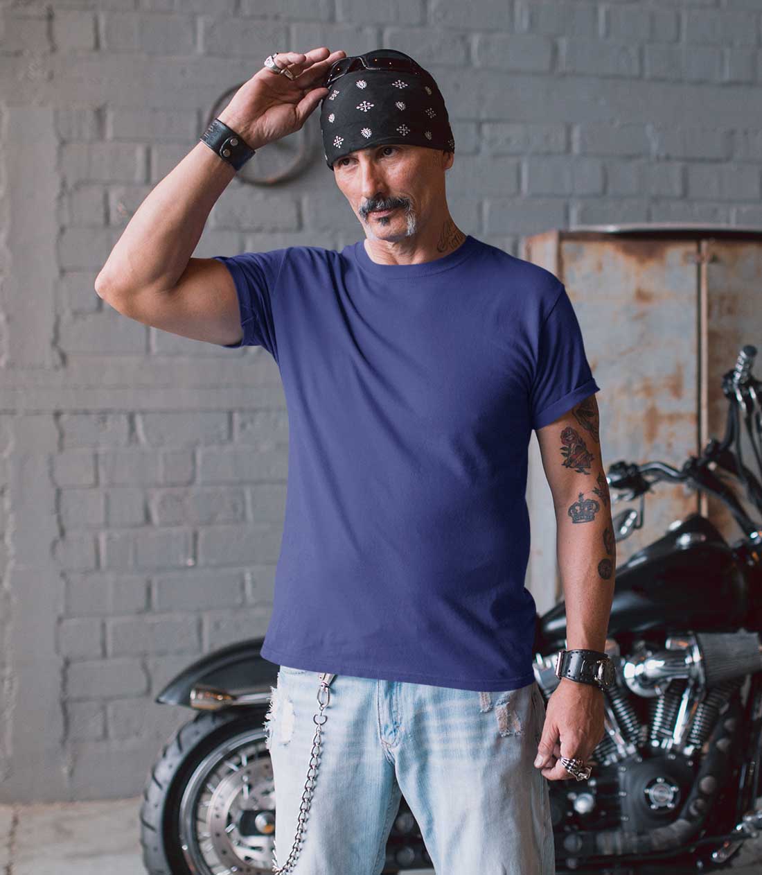 Royal blue plain t shirt for men