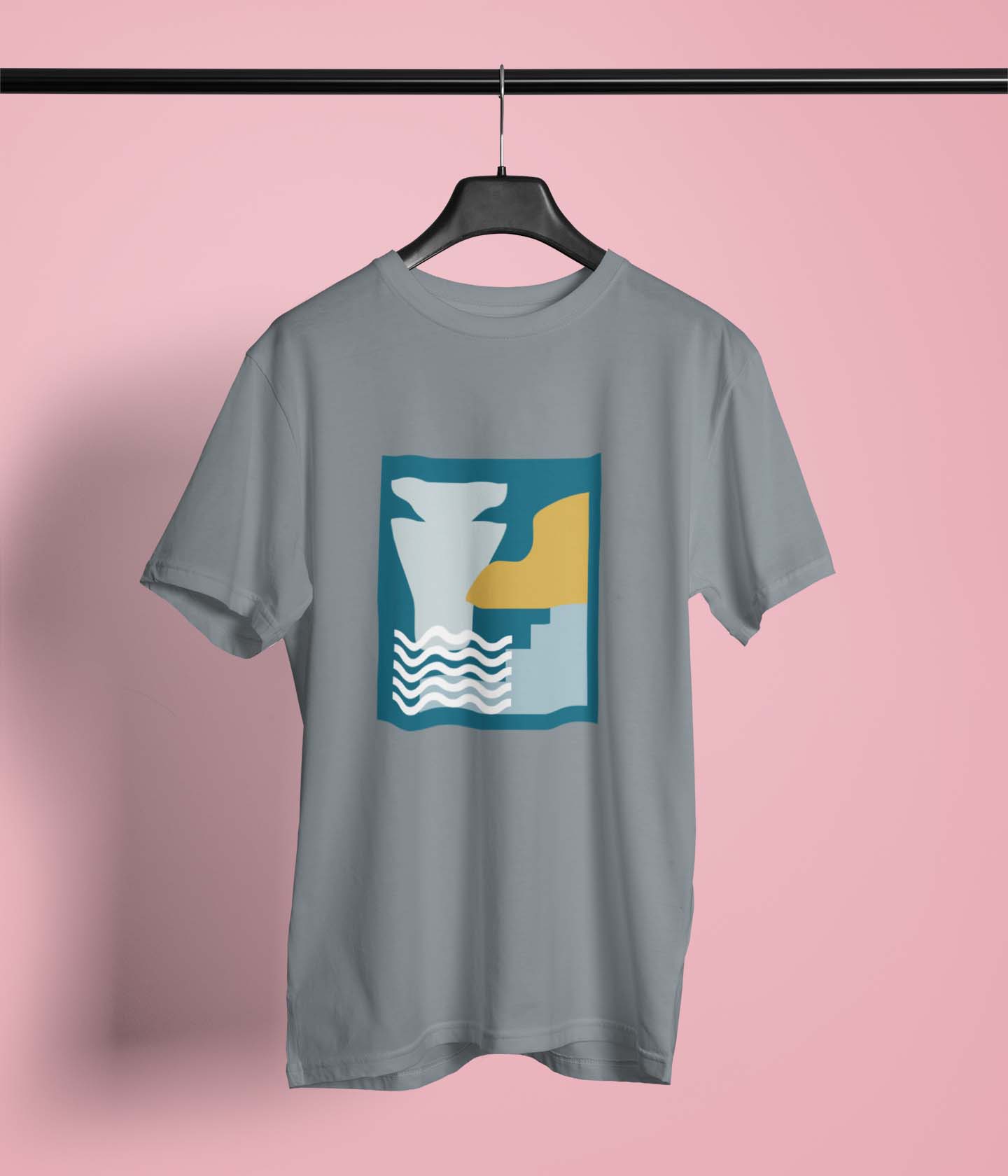 steel grey abstract print shirt