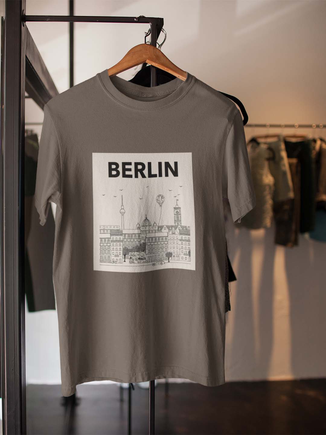 olive green printed t shirt for men