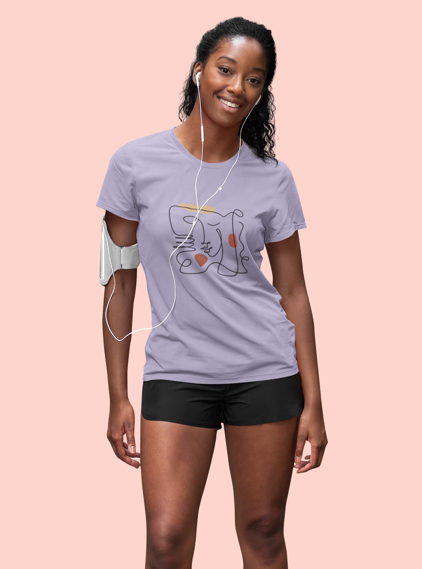 lavender printed t shirt for women