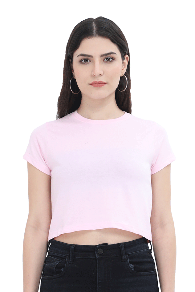 light baby pink crop top for women