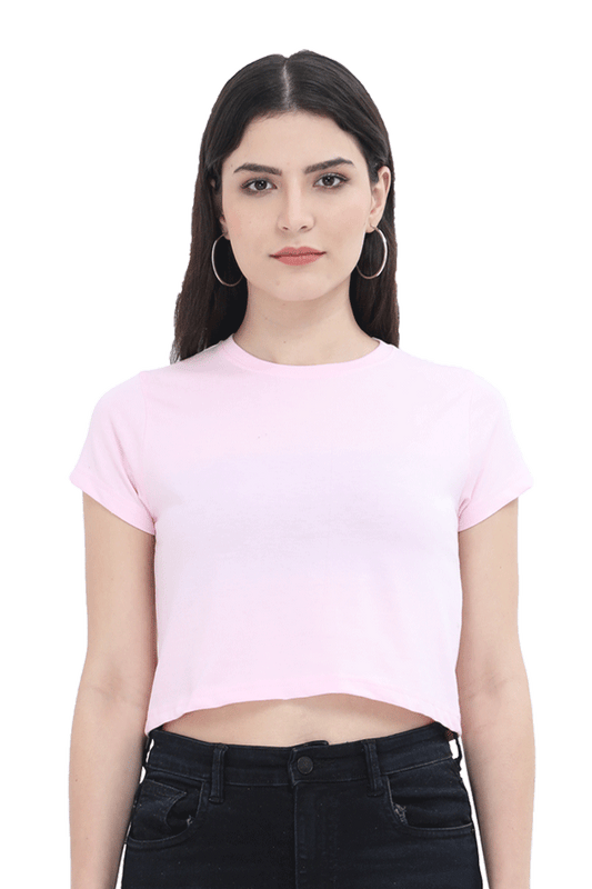 light baby pink crop top for women