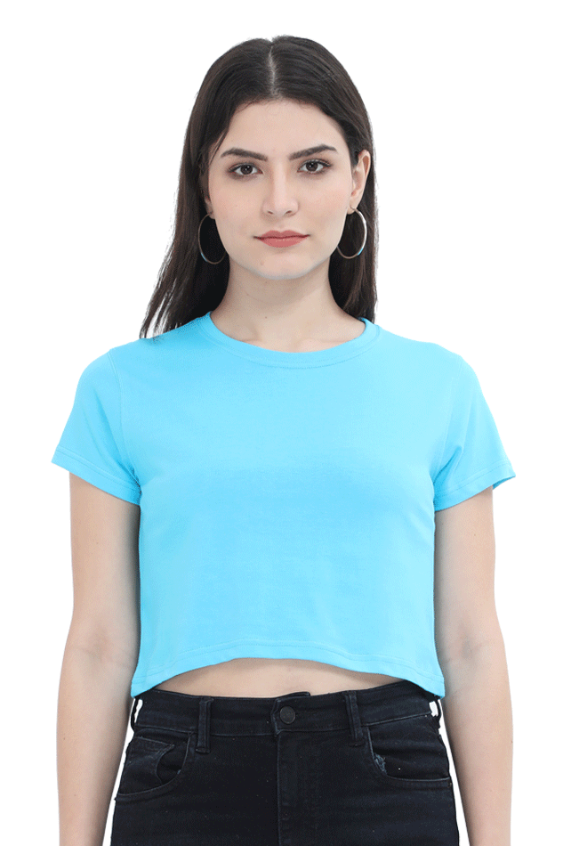 sky blue crop top women