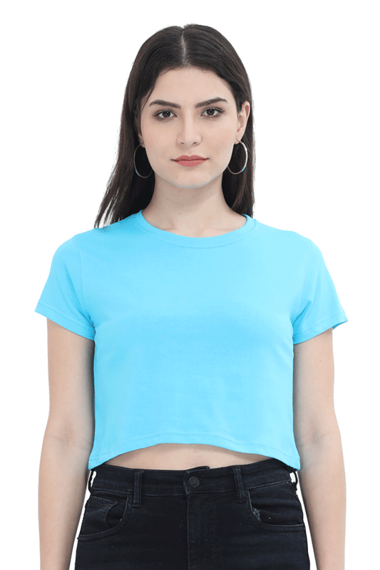 sky blue crop top women