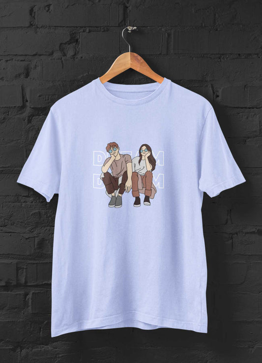 Dream printed 240 gsm oversized classic unisex t shirt in lavender 