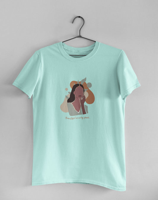 Girl art printed t shirt in mint for women