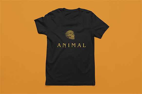Animal movie printed black t shirt