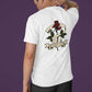 Rose back print white t shirt for men