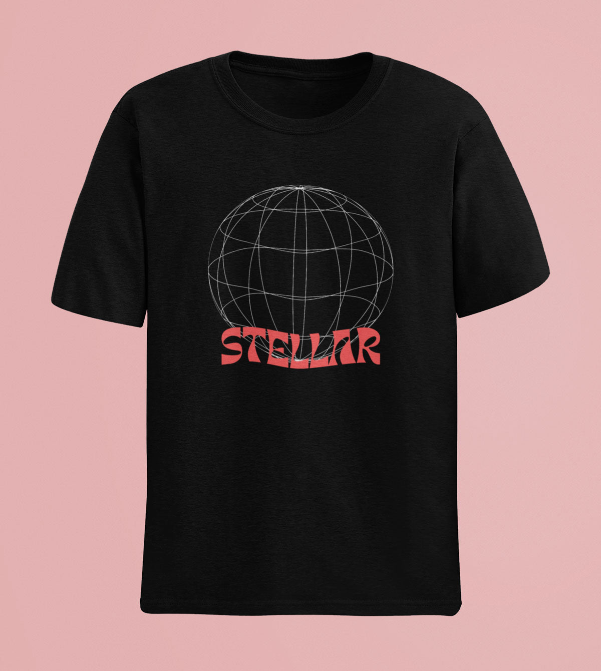 Stellar printed black classic oversize t shirt 240 gsm