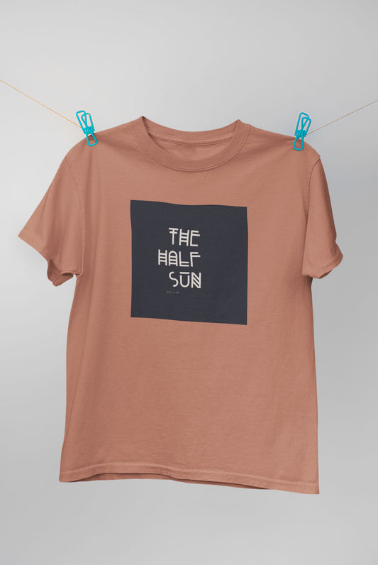 The half sun printed unisex t shirt in copper