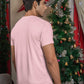 Baby pink plain t shirt for men