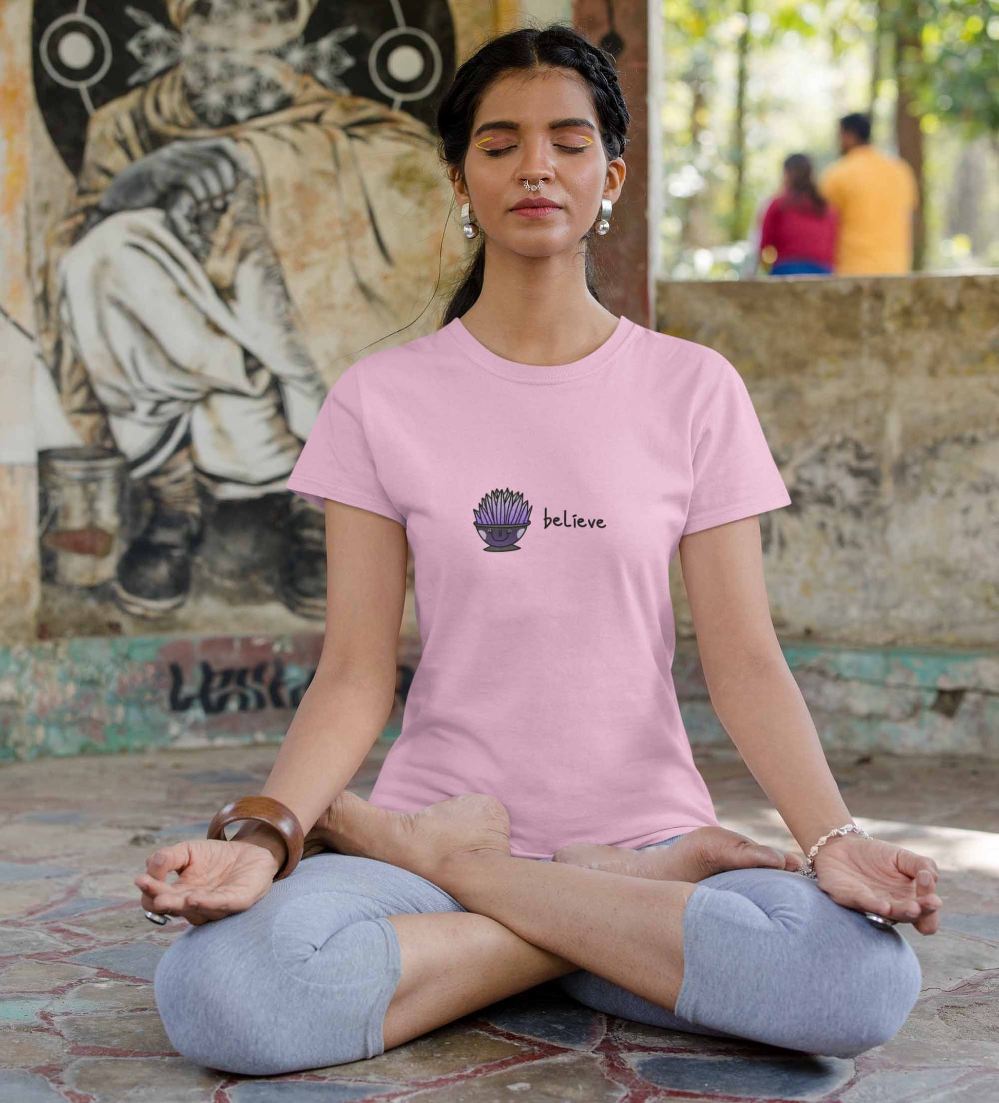 Believe pink t shirt for women