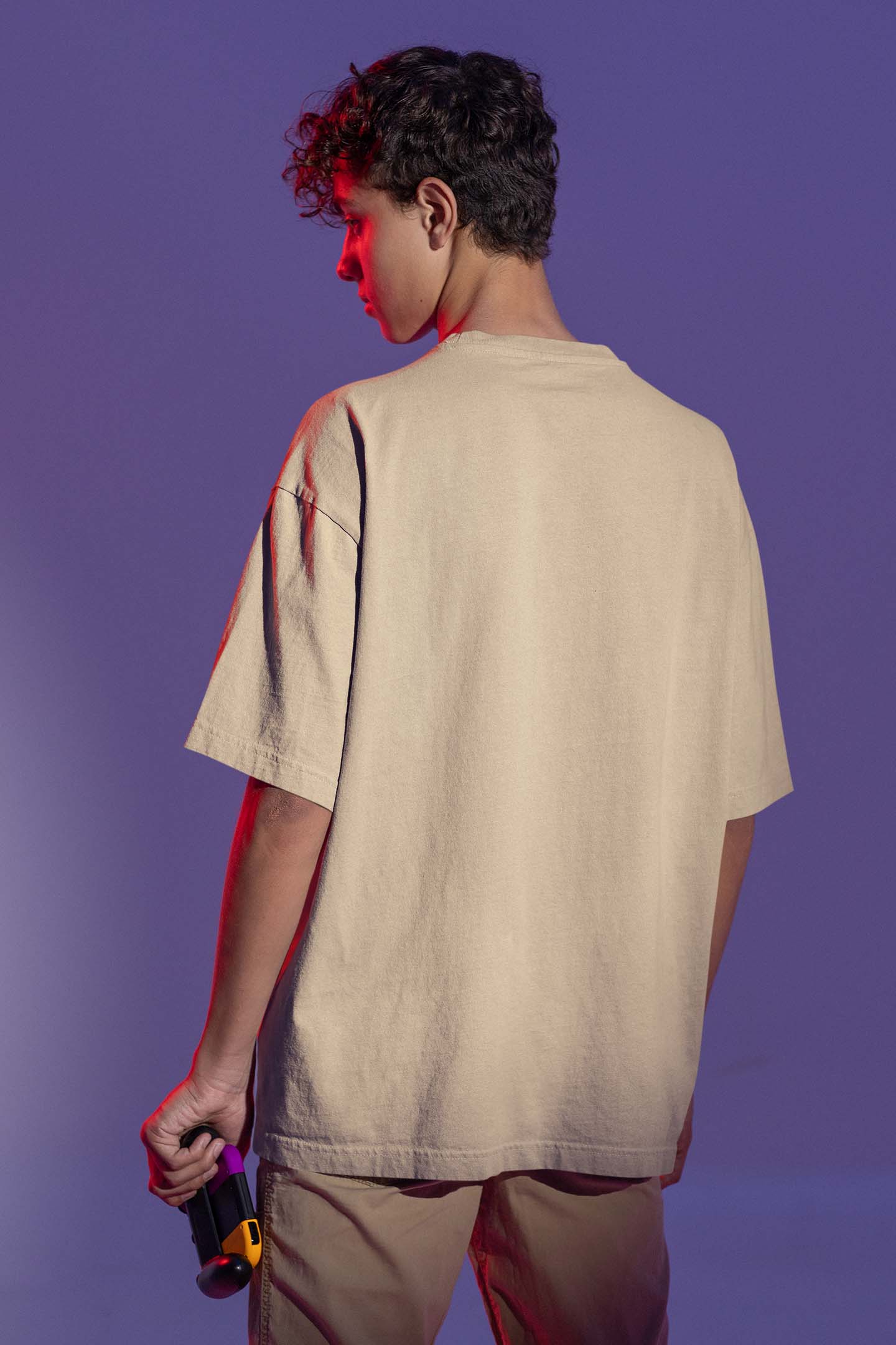 oversized beige plain t shirt for men