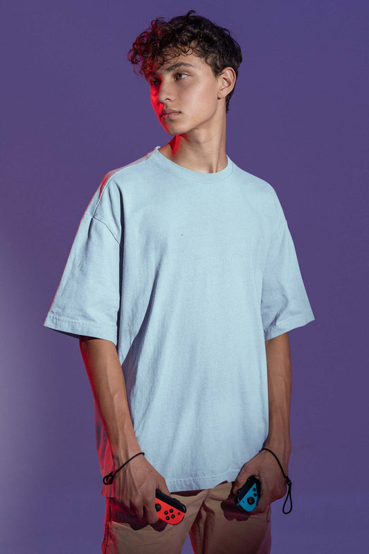 oversized baby blue t shirt for men