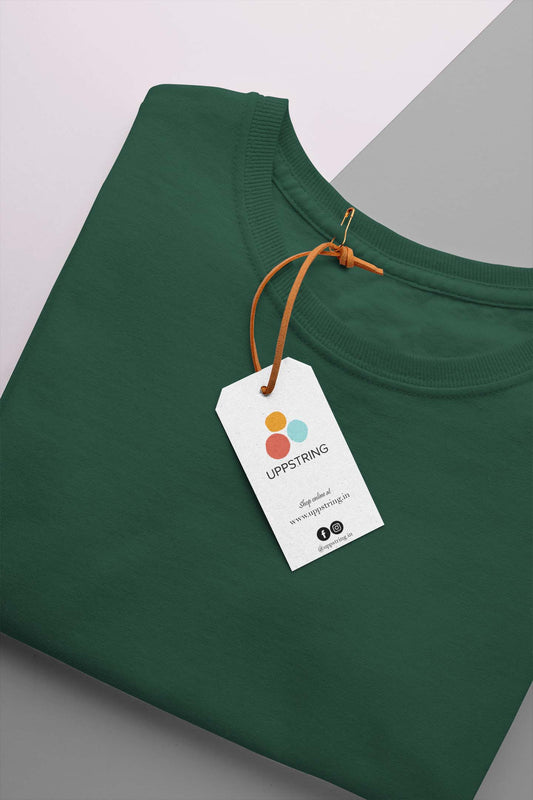 Bottle green plain t shirt for men