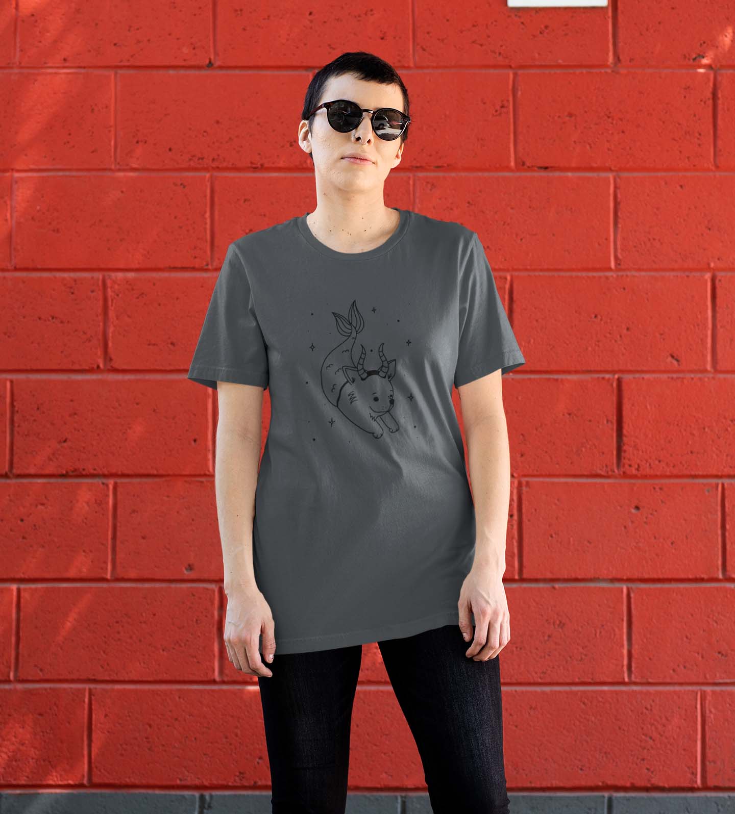 Flying dog steel grey unisex t shirt for women