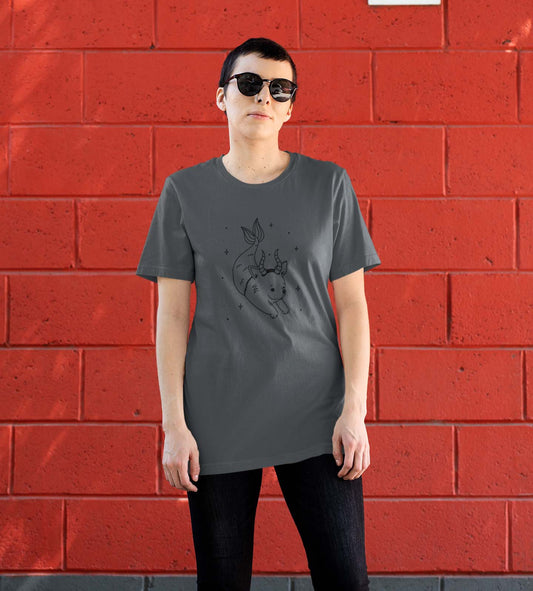 Flying dog steel grey unisex t shirt for women