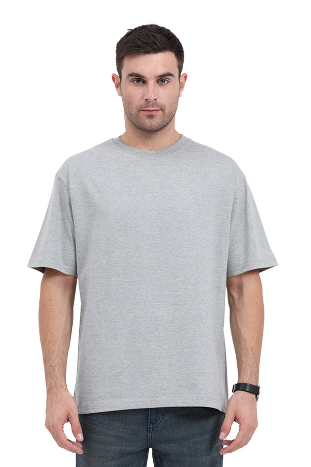 grey oversized plain t shirt men