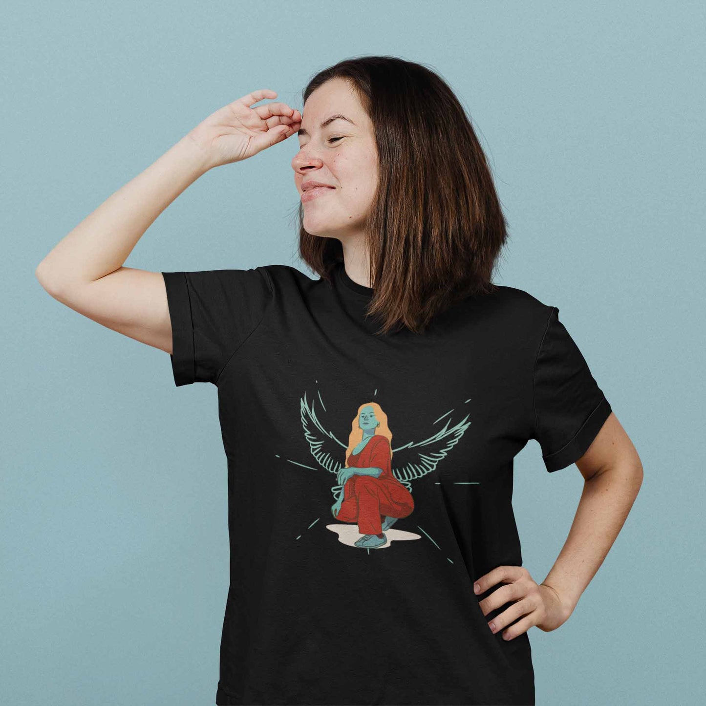 Hip hop black printed unisex t shirt for women