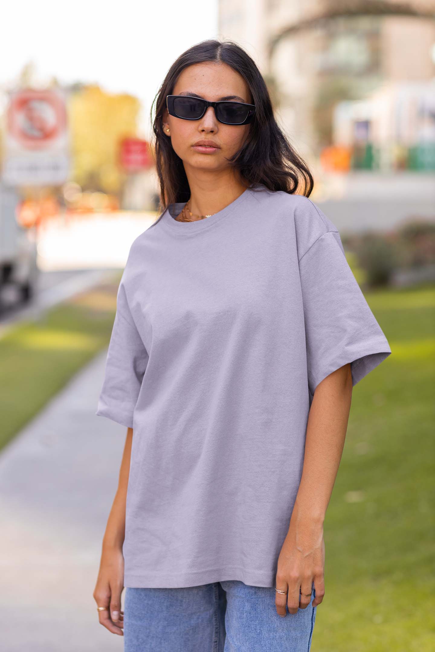 lavender oversized t shirt for women