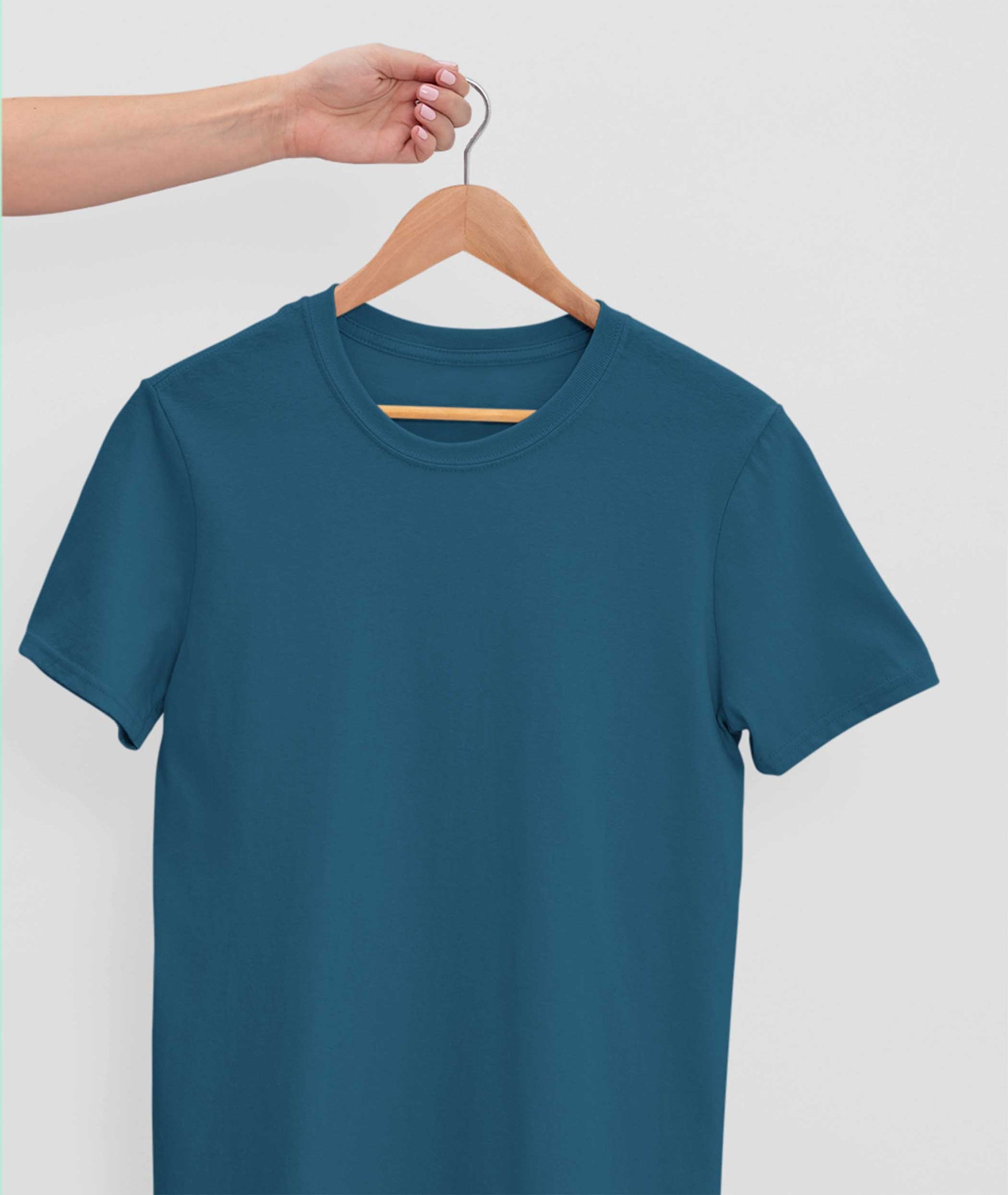 Petrol blue plain t shirt for men