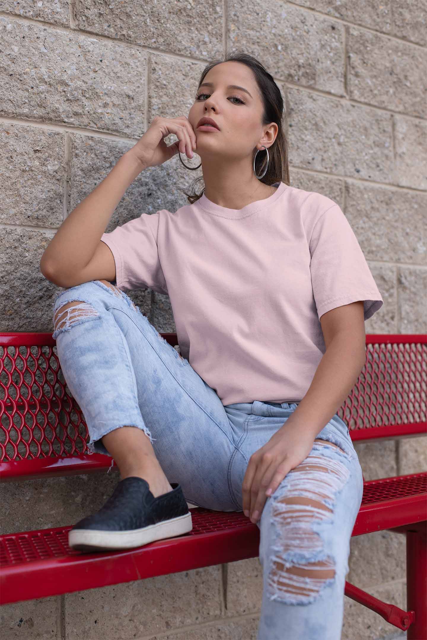 baby pink plain t shirt women men style size