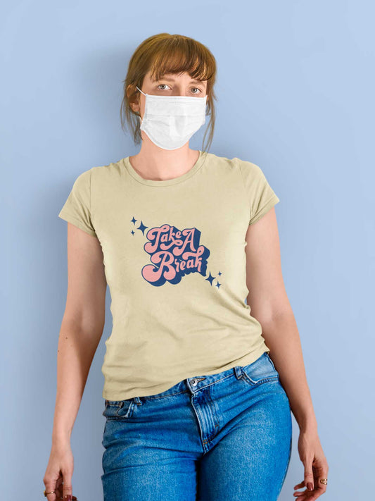 beige women t shirt