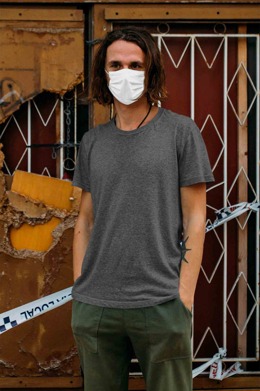 charcoal grey plain t shirt men