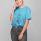 blue printed women t shirt