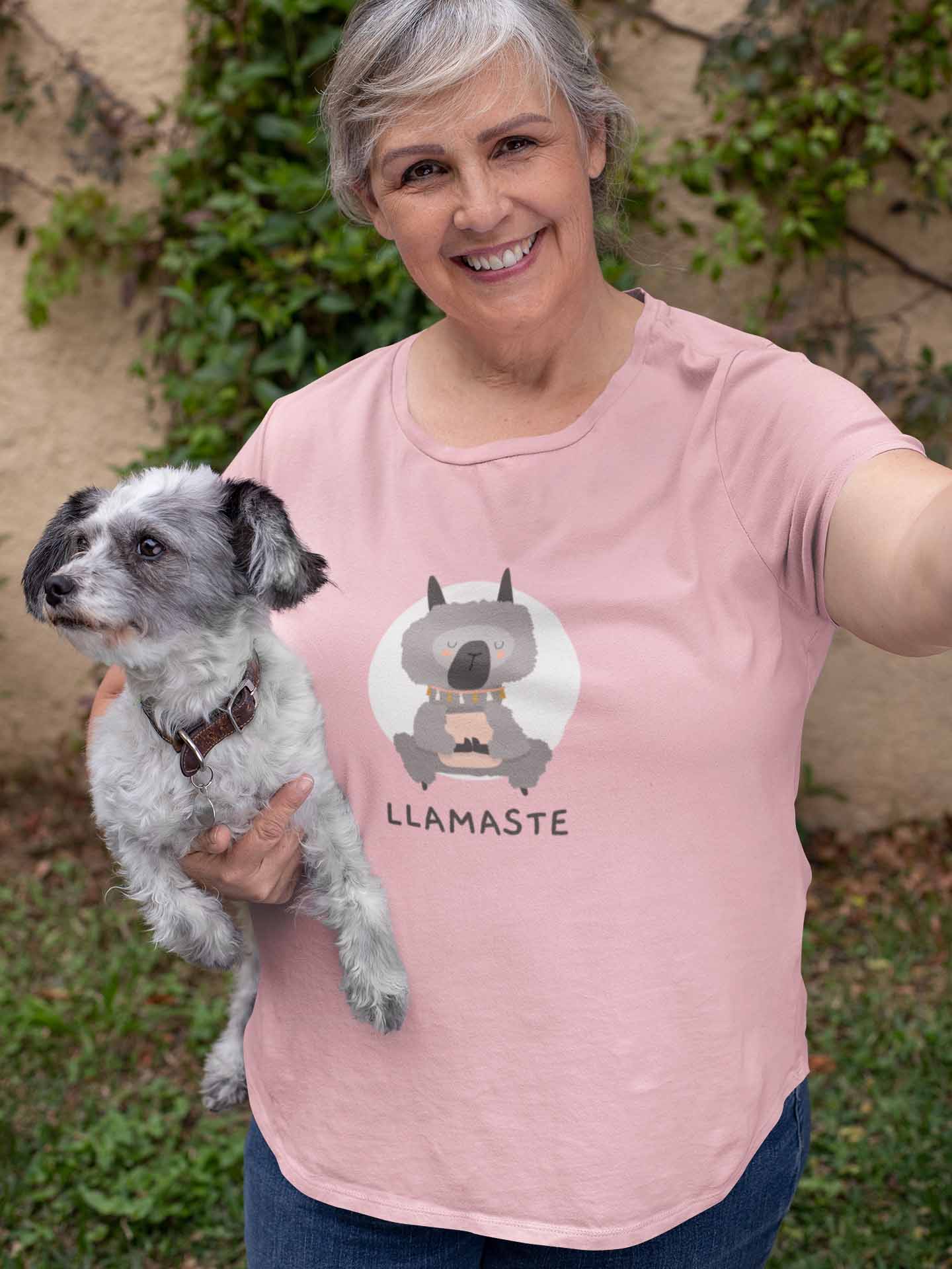 Lama Printed Baby Pink Women