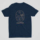 golden printed on navy blue t shirt for men