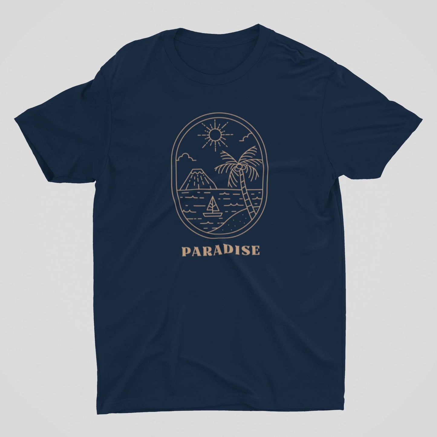 golden printed on navy blue t shirt for men