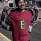 Maroon Tape Printed Men T Shirt 