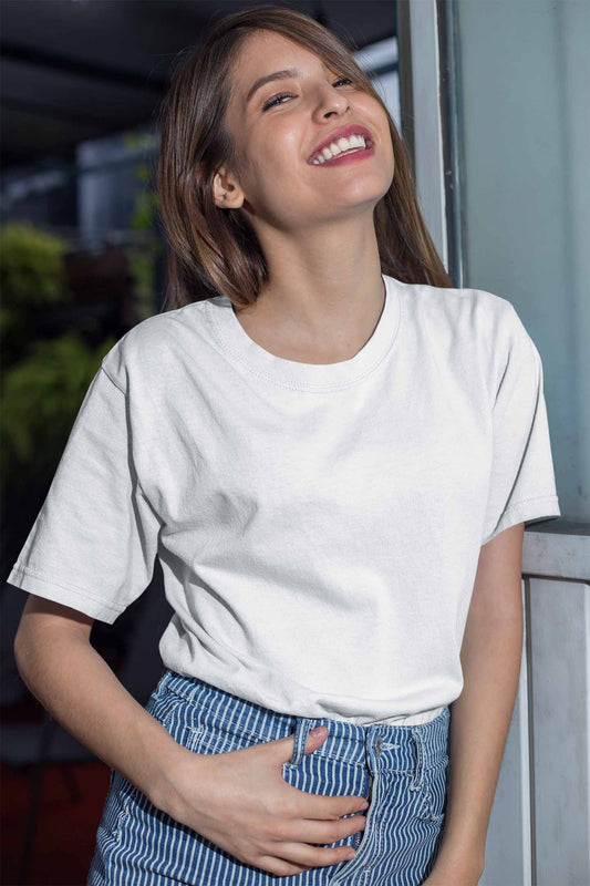 white plain t shirt for women